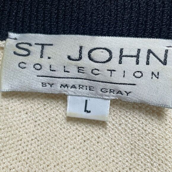 St John Collection Sz L Vintage 90ties By Marie Gray Button-Up Cardigan Sweater - Picture 12 of 16